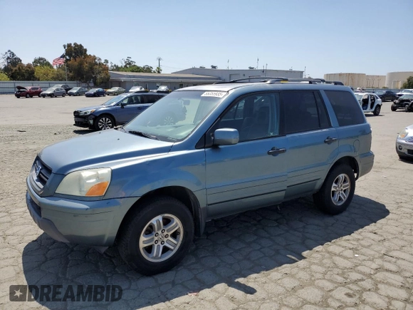 2005 Honda Pilot EX-L z VIN 2HKYF18725H540033, wystawiony jako Copart lot #55355935 z przebiegiem 249 427 mil mil oraz Czysty tytuł • Clean title. Historia ofert i sprzedaży dostępna na DreamBid. Obrazek 1.