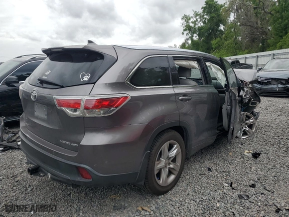 2015 Toyota Highlander Limited with VIN 5TDDKRFH8FS179004, listed as a Copart auction lot 52217125 with 156,334 mi miles and Salvage Title. Bid and sale history available at carsss.com. Image 3.