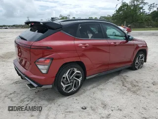 2024 Hyundai Kona N Line with VIN KM8HA3A36RU041051, listed as a Copart auction lot 59890474 with 2,910 mi miles and Salvage Title. Bid and sale history available at carsss.com. Image 3.