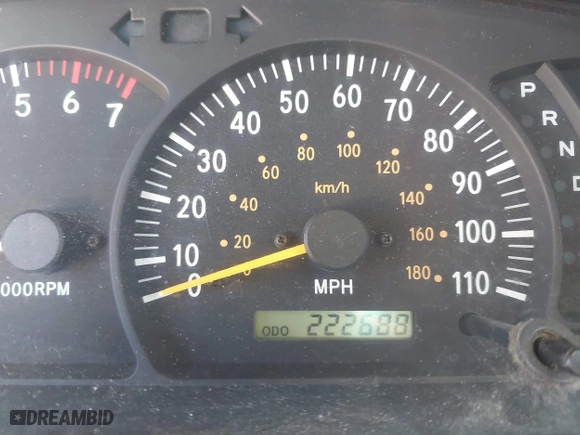 2002 Toyota Tundra SR5 with VIN 5TBBT44172S315879, listed as a IAAI auction lot 41960095 with 222,688 mi miles. Bid and sale history available at carsss.com. Image 7.