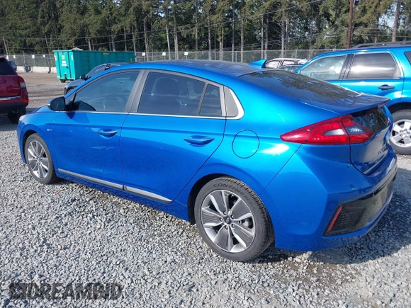 2017 Hyundai Ioniq Limited with VIN KMHC85LC9HU049108, listed as a IAAI auction lot 42120890 with 62,155 mi miles and . Bid and sale history available at DreamBid. Image 3.