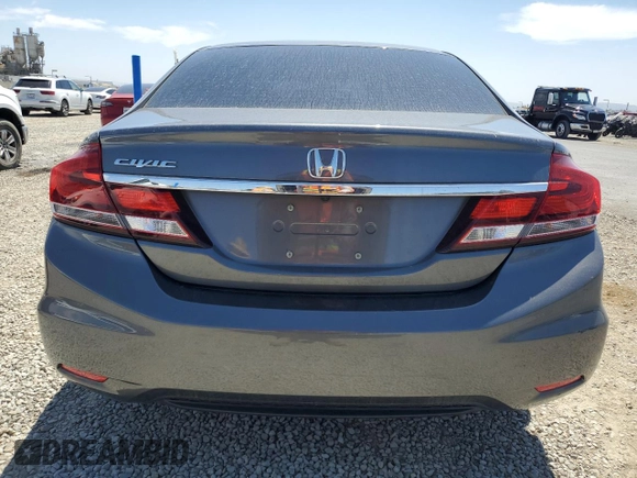 2013 Honda Civic LX with VIN 19XFB2F58DE243846, listed as a Copart auction lot 54093965 with 83,537 mi miles and Salvage Title. Bid and sale history available at DreamBid. Image 6.