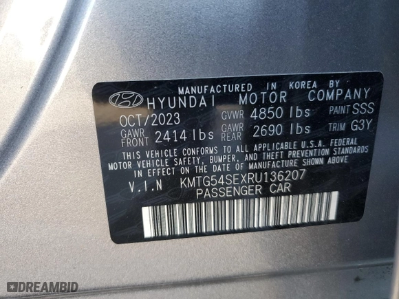 2024 Genesis G70 3.3T Sport Advanced with VIN KMTG54SEXRU136207, listed as a Copart auction lot 86216744 with 3,704 mi miles and Salvage Title. Bid and sale history available at carsss.com. Image 13.