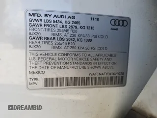 2019 Audi Q5 Prestige with VIN WA1CNAFY9K2029788, listed as a Copart auction lot 86727024 with 64,176 mi miles and Salvage Title. Bid and sale history available at carsss.com. Image 13.