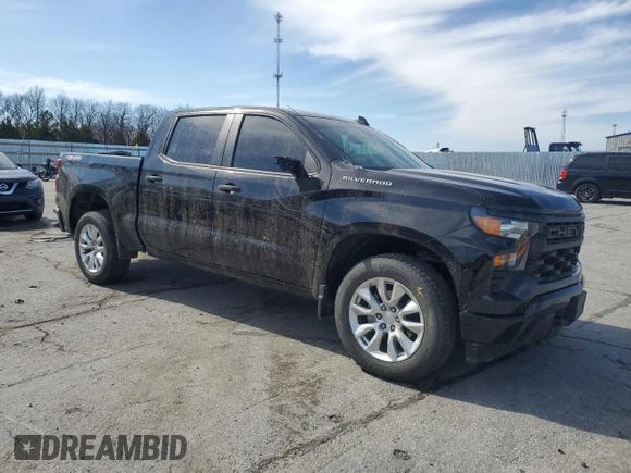 2023 Chevrolet Silverado 1500 Custom with VIN 1GCPDBEK3PZ171808, listed as a Copart auction lot 49841145 with 22,549 mi miles and Salvage Title. Bid and sale history available at DreamBid. Image 4.