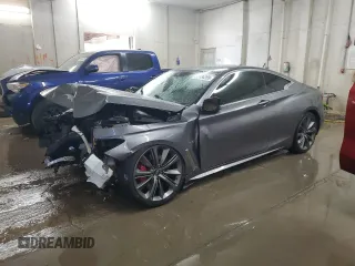 2020 Infiniti Q60 Red Sport 400 with VIN JN1FV7EL8LM460241, listed as a Copart auction lot 56134255 with 116,651 mi miles and Salvage title. Bid and sale history available at DreamBid. Image 1.