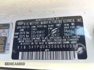 2016 Kia Sorento LX with VIN 5XYPGDA35GG060533, listed as a IAAI auction lot 42033268 with 183,057 mi miles. Bid and sale history available at carsss.com. Image 9.