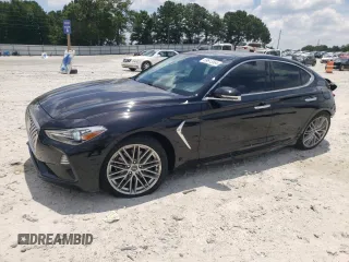 2021 Genesis G70 2.0T with VIN KMTG34LA7MU070211, listed as a Copart auction lot 59613564 with 18,062 mi miles and Salvage Title. Bid and sale history available at carsss.com. Image 1.