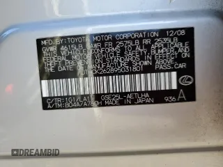 2009 Lexus IS 250 z VIN JTHCK262895031801, wystawiony jako Copart lot #48861765 z przebiegiem Nie podano mil oraz Szkoda całkowita • Salvage title. Historia ofert i sprzedaży dostępna na DreamBid. Obrazek 13.