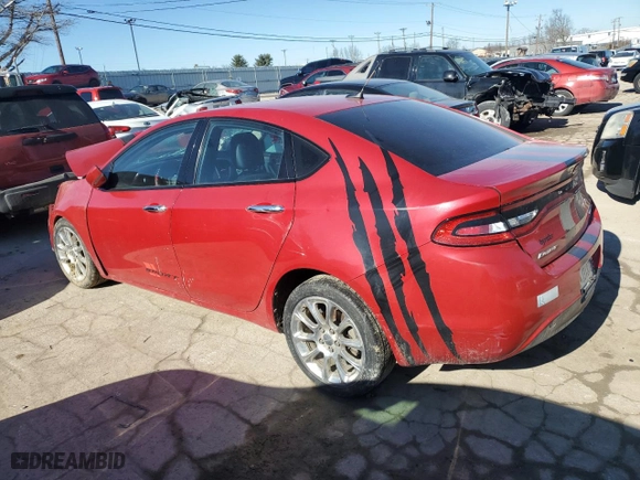 2014 Dodge Dart Limited with VIN 1C3CDFCB6ED673462, listed as a Copart auction lot 42287415 with 0 mi miles and Salvage Title. Bid and sale history available at carsss.com. Image 2.