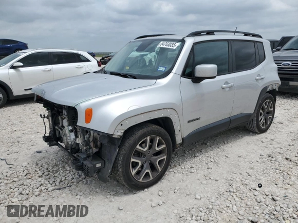 2016 Jeep Renegade Latitude with VIN ZACCJABT6GPD98083, listed as a Copart auction lot 54763035 with 65,921 mi miles and Salvage Title. Bid and sale history available at DreamBid. Image 1.