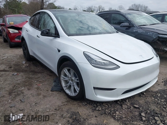 2023 Tesla Model Y Long Range with VIN 7SAYGDEE2PA145398, listed as a IAAI auction lot 41546573 with 20,812 mi miles and . Bid and sale history available at carsss.com. Image 1.