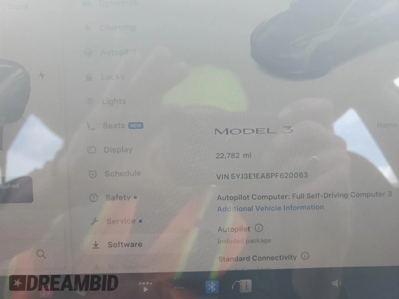 2023 Tesla Model 3 с VIN 5YJ3E1EA8PF620063, выставлен на аукционе Copart как лот 52534995 с пробегом 22 782 миль миль и Списание • Salvage title. История ставок и продаж доступна на DreamBid. Изображение 9.