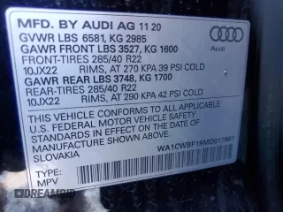 2021 Audi SQ8 Prestige z VIN WA1CWBF19MD017881, wystawiony jako Copart lot #72289762 z przebiegiem 33 906 mil mil oraz . Historia ofert i sprzedaży dostępna na DreamBid. Obrazek 13.