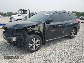 2018 Nissan Pathfinder SV with VIN 5N1DR2MM9JC604772, listed as a Copart auction lot 59741915 with 92,516 mi miles and Salvage title. Bid and sale history available at DreamBid. Image 1.