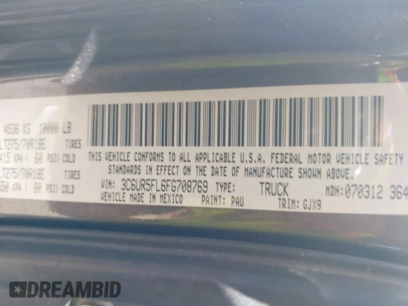 2015 Ram 2500 Laramie z VIN 3C6UR5FL6FG708769, wystawiony jako IAAI lot #42299173 z przebiegiem 101 660 mil mil oraz . Historia ofert i sprzedaży dostępna na DreamBid. Obrazek 9.