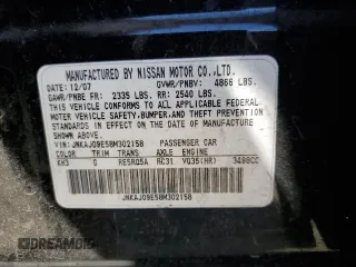 2008 Infiniti EX Journey with VIN JNKAJ09E58M302158, listed as a Copart auction lot 61428314 with Not Provided miles and Non Repairable. Bid and sale history available at DreamBid. Image 13.