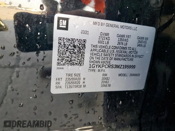 2021 Cadillac XT6 Premium Luxury z VIN 1GYKPCRS3MZ195999, wystawiony jako Copart lot #53261595 z przebiegiem 81 843 mil mil oraz Szkoda całkowita • Salvage title. Historia ofert i sprzedaży dostępna na DreamBid. Obrazek 13.