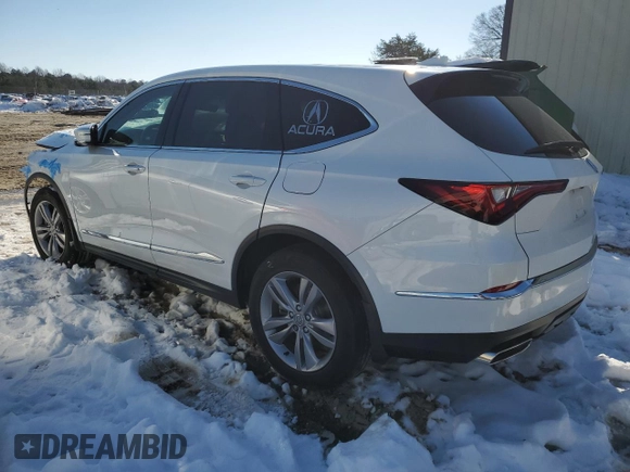 2022 Acura MDX with VIN 5J8YE1H35NL027498, listed as a Copart auction lot 82314854 with 57,209 mi miles and Salvage Title. Bid and sale history available at carsss.com. Image 2.