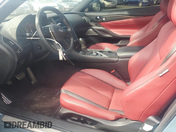 2022 Infiniti Q60 Red Sport 400 with VIN JN1FV7LL9NM680994, listed as a Copart auction lot 64282055 with 7,274 mi miles and Salvage title. Bid and sale history available at DreamBid. Image 7.