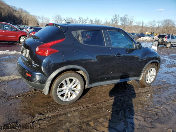 2012 Nissan Juke SV with VIN JN8AF5MV5CT114721, listed as a Copart auction lot 46484245 with 112,108 mi miles and Salvage Title. Bid and sale history available at carsss.com. Image 3.