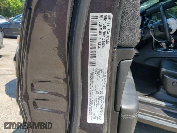 2020 Jeep Grand Cherokee Limited with VIN 1C4RJFBG4LC415360, listed as a Copart auction lot 58296495 with 53,279 mi miles and Salvage title. Bid and sale history available at DreamBid. Image 13.