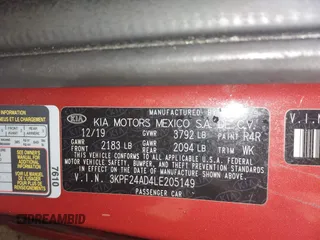 2020 Kia Forte LXS with VIN 3KPF24AD4LE205149, listed as a IAAI auction lot 41855029 with 126,426 mi miles. Bid and sale history available at carsss.com. Image 9.