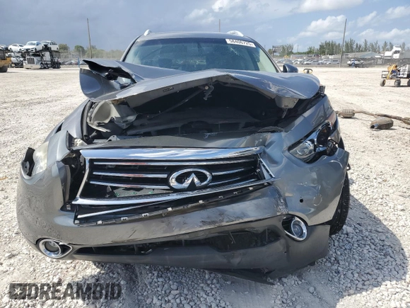 2015 Infiniti QX70 with VIN JN8CS1MU1FM380501, listed as a Copart auction lot 58406725 with 90,028 mi miles and Salvage title. Bid and sale history available at DreamBid. Image 5.