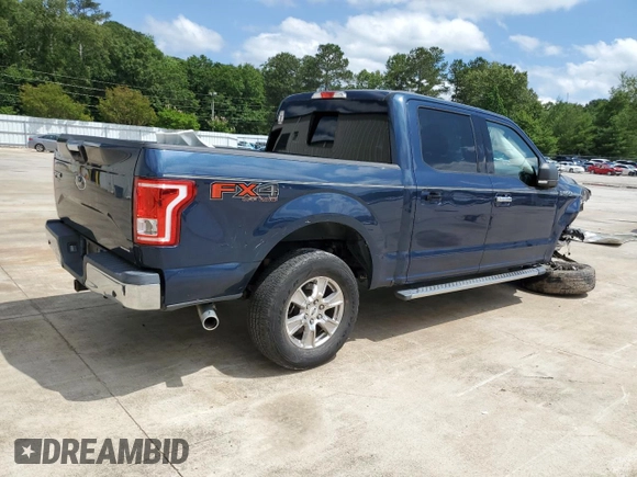 2016 Ford F-150 XLT with VIN 1FTEW1EF1GFB62329, listed as a Copart auction lot 58392935 with 76,169 mi miles and Salvage title. Bid and sale history available at DreamBid. Image 3.