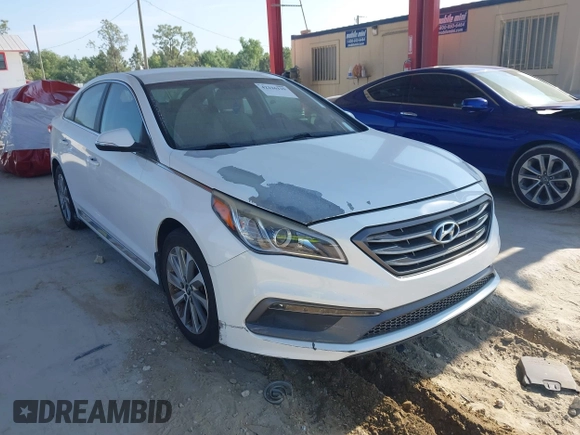 2016 Hyundai Sonata Sport with VIN 5NPE34AF1GH283142, listed as a IAAI auction lot 42226129 with 111,724 mi miles and . Bid and sale history available at DreamBid. Image 1.