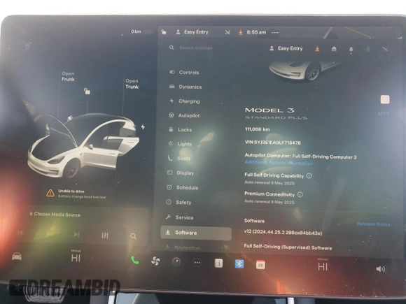 2020 Tesla Model 3 Standard Range Plus z VIN 5YJ3E1EA9LF718478, wystawiony jako Copart lot #52707145 z przebiegiem 111 068 mil mil oraz Szkoda całkowita • Salvage title. Historia ofert i sprzedaży dostępna na DreamBid. Obrazek 9.