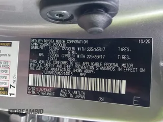 2021 Lexus NX 300 with VIN JTJDARDZXM2244015, listed as a IAAI auction lot 41560663 with 91,343 mi miles and . Bid and sale history available at DreamBid. Image 9.