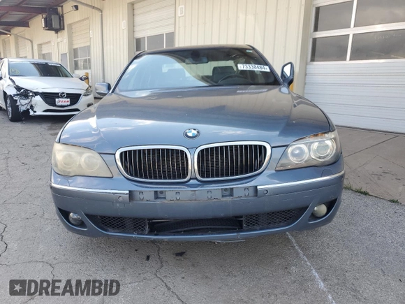 2008 BMW 7 Series 750i with VIN WBAHL83518DT11390, listed as a Copart auction lot 73338484 with Not Provided miles and Salvage Title. Bid and sale history available at DreamBid. Image 5.