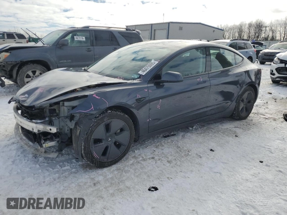 2023 Tesla Model 3 with VIN 5YJ3E1EA7PF417200, listed as a Copart auction lot 46475995 with 85,873 mi miles and Salvage Title. Bid and sale history available at DreamBid. Image 1.