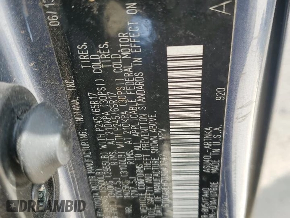2013 Toyota Highlander with VIN 5TDZA3EH7DS041247, listed as a Copart auction lot 54598755 with 143,619 mi miles and Salvage Title. Bid and sale history available at DreamBid. Image 14.