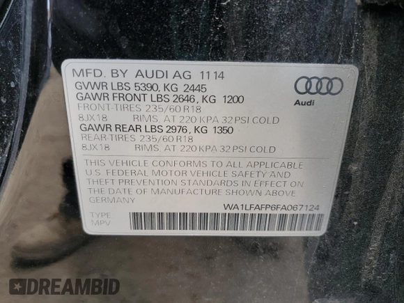 2015 Audi Q5 Premium Plus z VIN WA1LFAFP6FA067124, wystawiony jako Copart lot #55306975 z przebiegiem 115 549 mil mil oraz Szkoda całkowita • Salvage title. Historia ofert i sprzedaży dostępna na DreamBid. Obrazek 14.