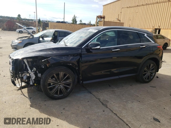 2020 Infiniti QX50 LUXE with VIN 3PCAJ5M30LF112757, listed as a Copart auction lot 36283793 with 22,832 mi miles. Bid and sale history available at carsss.com. Image 1.