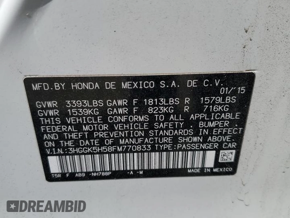 2015 Honda Fit LX with VIN 3HGGK5H58FM770833, listed as a Copart auction lot 54829065 with 119,923 mi miles and Clean Title. Bid and sale history available at carsss.com. Image 12.