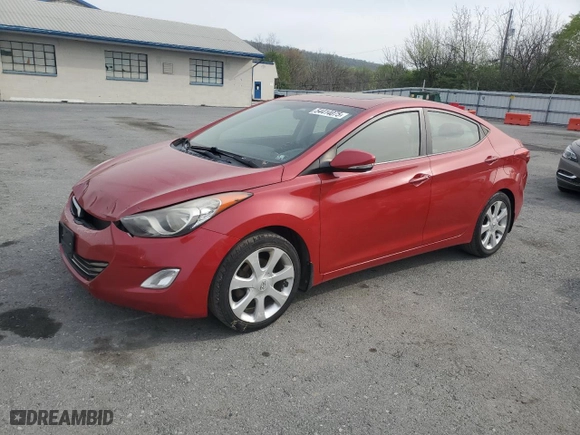 2013 Hyundai Elantra GLS PZEV with VIN KMHDH4AE1DU947697, listed as a Copart auction lot 54414075 with 125,236 mi miles and Clean Title. Bid and sale history available at carsss.com. Image 1.