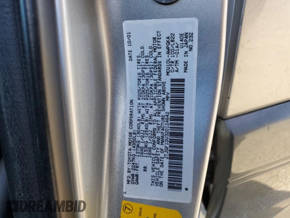 2002 Lexus RX 300 with VIN JTJGF10U320124642, listed as a Copart auction lot 84266434 with 184,985 mi miles and Salvage Title. Bid and sale history available at DreamBid. Image 13.