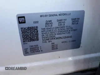 2022 Chevrolet Traverse LS with VIN 1GNEVFKW2NJ154441, listed as a Copart auction lot 78128824 with 37,215 mi miles and Salvage Title. Bid and sale history available at carsss.com. Image 15.