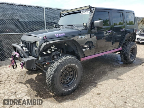 2012 Jeep Wrangler Unlimited Sahara with VIN 1C4BJWEG4CL120370, listed as a Copart auction lot 58744135 with 166,455 mi miles and Clean title. Bid and sale history available at DreamBid. Image 1.