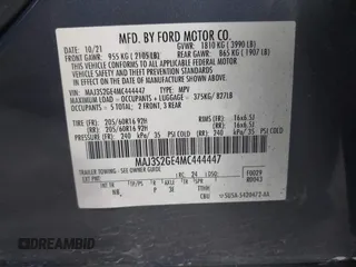 2021 Ford EcoSport SE with VIN MAJ3S2GE4MC444447, listed as a IAAI auction lot 41482594 with 70,881 mi miles and . Bid and sale history available at DreamBid. Image 9.