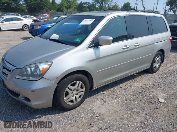2005 Honda Odyssey EX-L z VIN 5FNRL38785B036142, wystawiony jako IAAI lot #42422595 z przebiegiem 190 083 mil mil oraz . Historia ofert i sprzedaży dostępna na DreamBid. Obrazek 2.