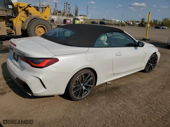 2024 BMW 4 Series M440i xDrive with VIN WBA63AT03RCP10523, listed as a Copart auction lot 74587344 with 0 mi miles and Salvage Title. Bid and sale history available at carsss.com. Image 3.