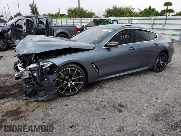 2021 BMW 8 Series M850i with VIN WBAGV8C01MCF75867, listed as a Copart auction lot 62779863 with 24,033 mi miles and . Bid and sale history available at DreamBid. Image 1.