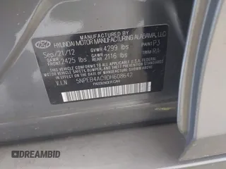 2013 Hyundai Sonata GLS with VIN 5NPEB4AC9DH608642, listed as a IAAI auction lot 42003556 with 105,448 mi miles and . Bid and sale history available at carsss.com. Image 9.
