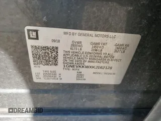 2019 Chevrolet Traverse Premier with VIN 1GNEVKKWXKJ162128, listed as a Copart auction lot 50249805 with 93,172 mi miles and Salvage Title. Bid and sale history available at carsss.com. Image 13.
