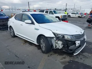 2015 Kia Optima Hybrid with VIN KNAGM4AD8F5078885, listed as a IAAI auction lot 41539874 with 166,168 mi miles. Bid and sale history available at carsss.com. Image 1.