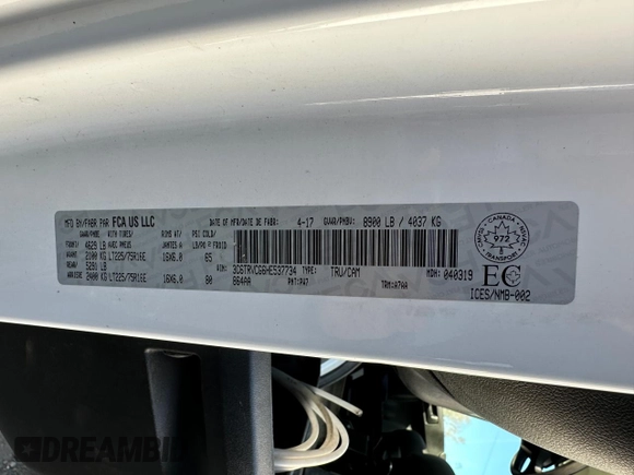 2017 Ram ProMaster Cargo with VIN 3C6TRVCG6HE537734, listed as a Copart auction lot 76005984 with 218,832 mi miles and Salvage Title. Bid and sale history available at carsss.com. Image 9.